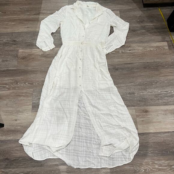 Tularosa X Revolve Romi Dress White Collar Botton Down Maxi Dress Size Small - Picture 2 of 9